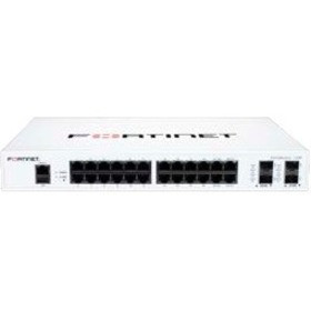 Fortinet  FortiSwitch-124F is a performance/price competitive switch with 24x GE port + 4x SFP+ port + 1x RJ45 console. Fanless design. - FS-124F