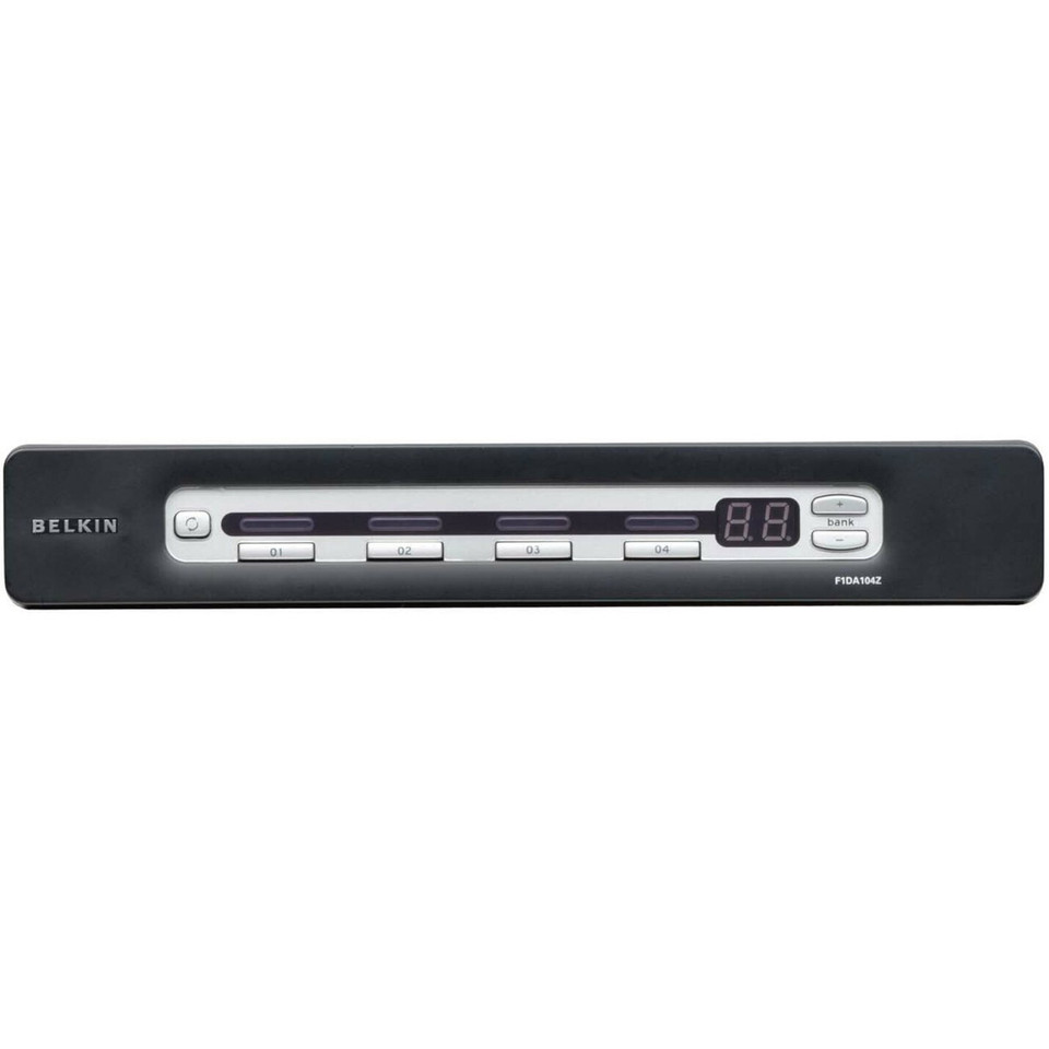 Belkin KVM Switch - 4 - Rack-mountable - USB , PS/2. - F1DA104Z