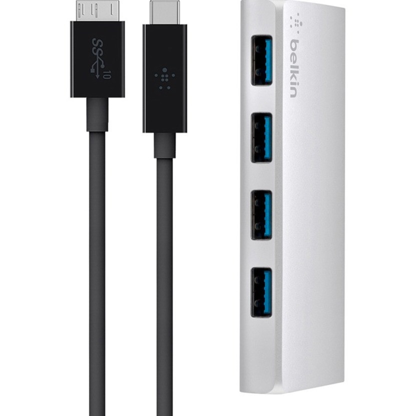 Belkin USB 3.0 4 Port Hub + USB-C Cable (USB Type-C) - F4U088TT