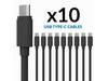 ChargeTech Charging Station Replacement Cable - UV Locker - USB Type-C - Bundle 10 pack - CT-110289