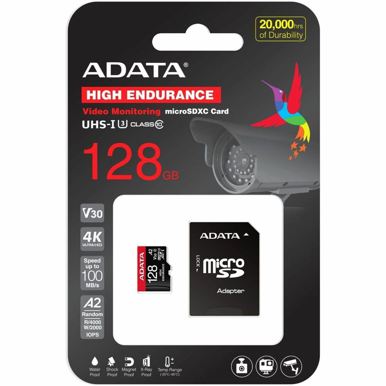 Adata High Endurance 128 GB Class 10/UHS-I (U3) V30 microSDXC - AUSDX128GUI3V30SHA2-RA1