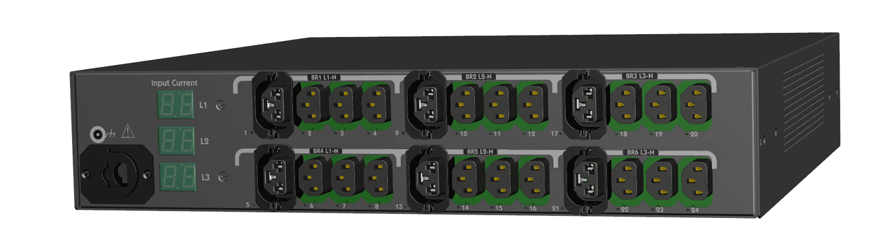 Server Technology Switched POPS PDU - 11.0kW, C2WG24SN-4NJN5D6 - Switched with Metered-by-Outlet - IEC 60309 3P+N+PE 6Hr 16A - 18 x IEC 60320 C13, 6 x CX - 230 V AC, 400 V AC - Network (RJ-45) - Rack-mountable, Cabinet-mountable - C2WG24SN-4NJN5D6