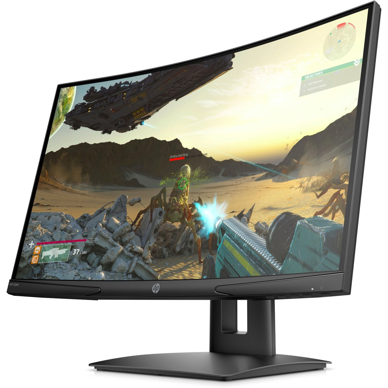 HP X24c Gaming Monitor | 1500R Curved Gaming Monitor in FHD Resolution with 144Hz Refresh Rate and AMD FreeSync Premium - 9EK40AA#ABA