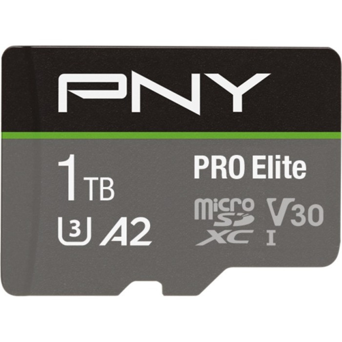 PNY 1TB Pro Elite UHS-I microSDXC Memory Card With SD Adapter - P-SDU1TBV32100PRO-GE