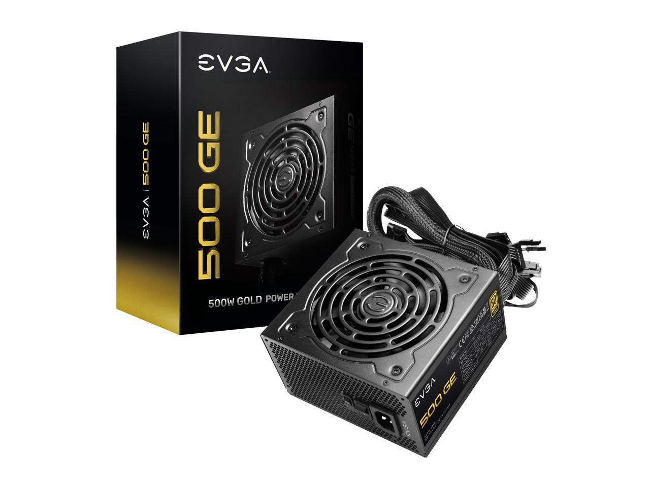 EVGA 500 GE, 80 Plus Gold 500W, Eco Mode, Power Supply - 200-GE-0500-V1