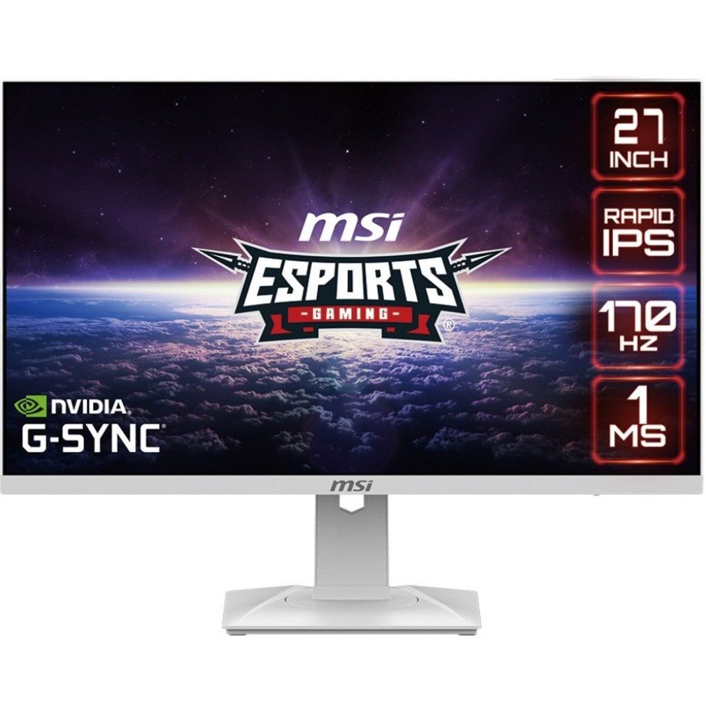 MSI G274Qrfw 27" Wqhd Gaming Lcd Monitor - 16:9 - 27" Class - Rapid Ips - Rgb Led Backlight - 2560 X 1440 - 1.07 Billion Colors - G-Sync Compatible - 300 Nit - 1 Ms - 170 Hz Refresh Rate - Hdmi - Displayport - G274Qrfw