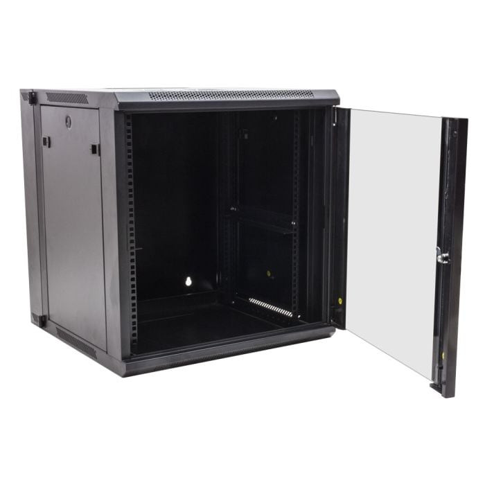 Rack Solutions 12U Swing Out Wall Mount Cabinet 600Mm(W) X 600Mm(D) With Glass Door - 185-4765