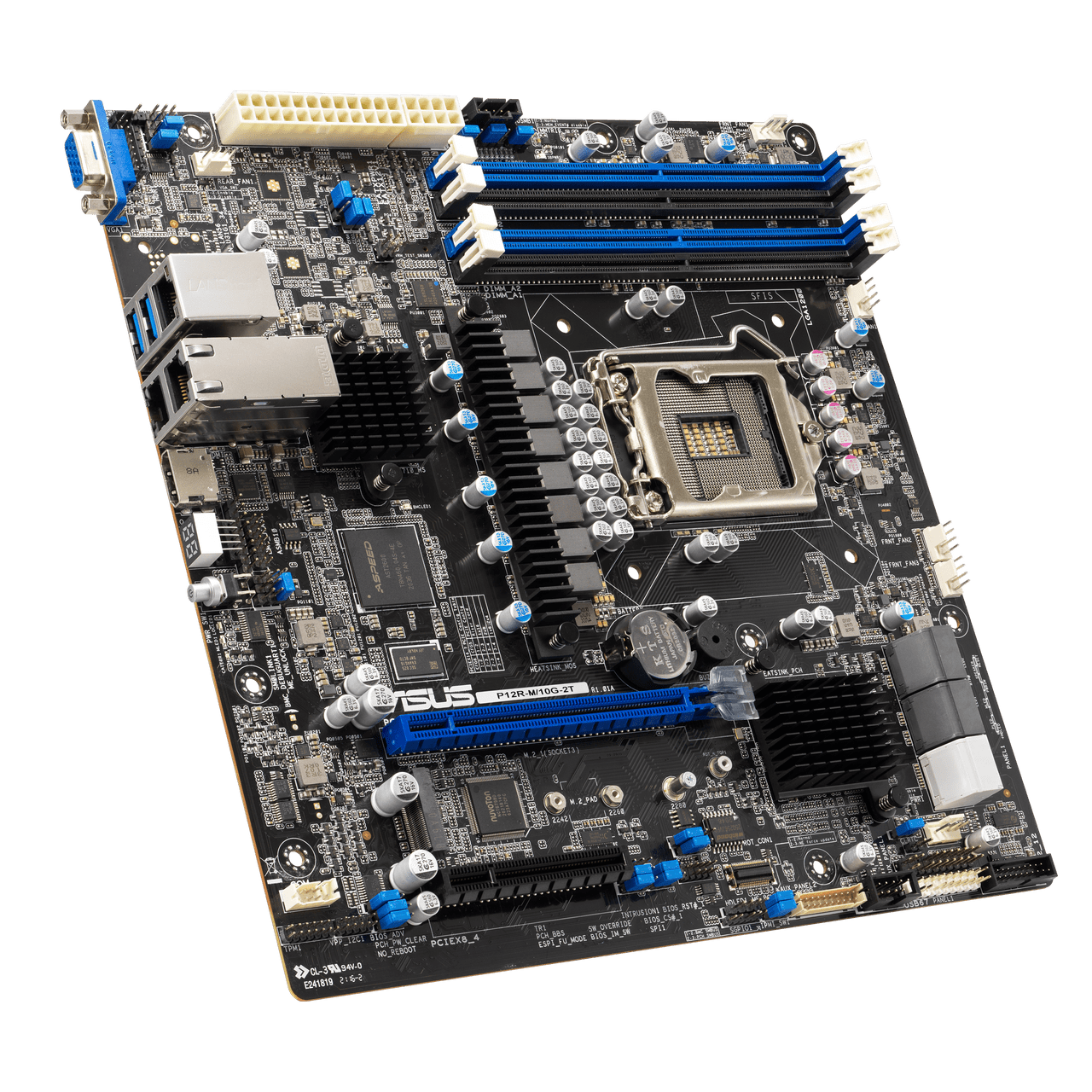 Asus P12R-M-10G-2T Server Motherboard - Intel C252 Chipset - Socket LGA-1200 - Micro ATX - Pentium, Xeon Processor Supported - 128 GB DDR4 SDRAM Maximum RAM - UDIMM, DIMM - 4 x Memory Slots - Gigabit Ethernet - HDMI - P12R-M-10G-2T