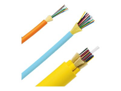 Panduit Opti-Core Gel-Free Fiber Optic Indoor/Outdoor Interlocking Armored Cable - Bulk cable - fiber optic - 50 / 125 micron - OM3 - outdoor, plenum - aqua - FOGPX12Y