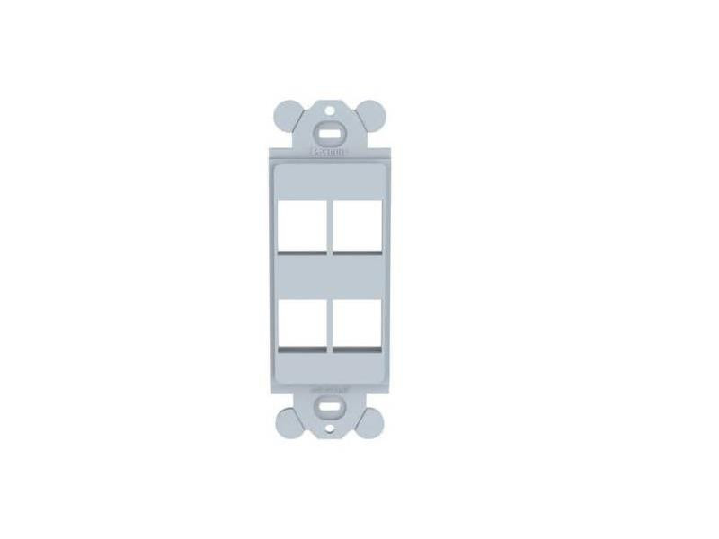 Panduit NetKey Module frame - Wall mount frame kit - international gray - 4 ports - NK4RMFIG