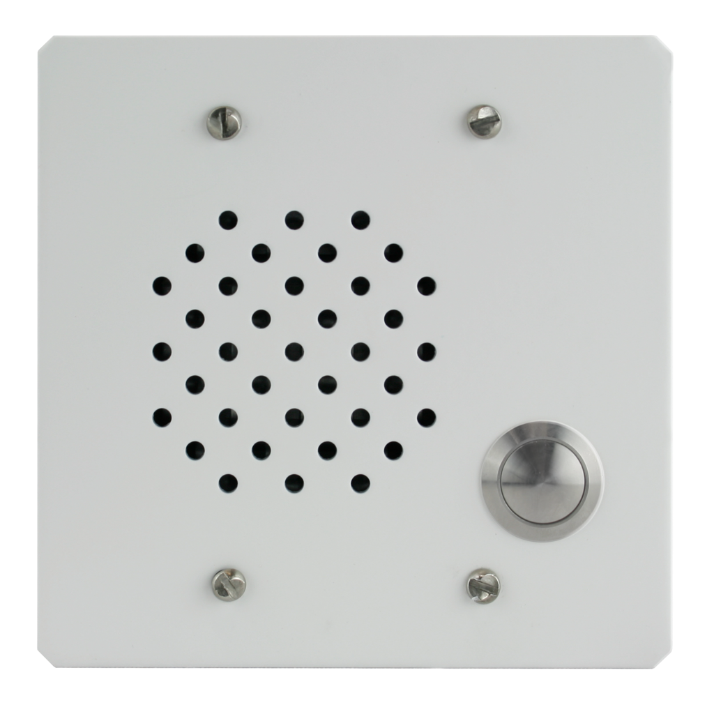 Valcom Doorplate Speaker Vandal-Resistant, Whi - V-1073