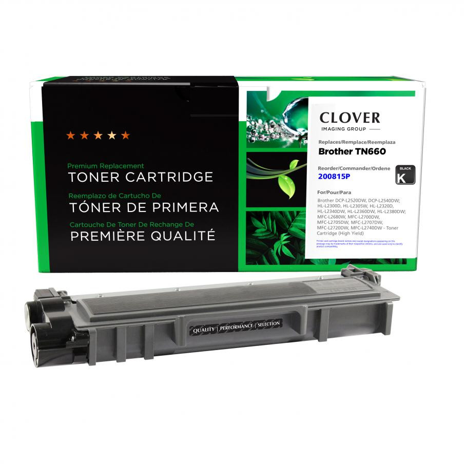 CIG Clover Imaging Remanufactured High Yield Toner Cartridge for Brother TN660 DCPL2540DW HLL2300D HLL2305W HLL2320D HLL2340DW HLL2360DW HLL2380DW MFCL2680W MFCL2700DW MFCL2705DW MFCL2707DW MFCL2720DW MFCL2740DW Estimated Yield 2600