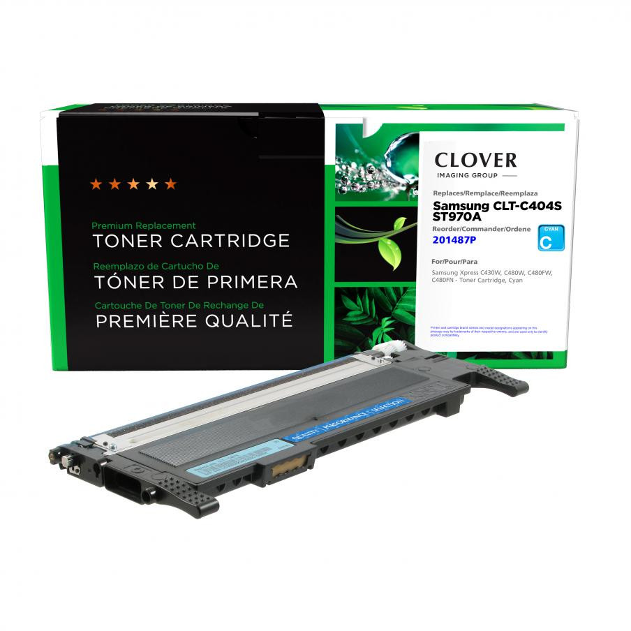 CIG Clover Imaging Remanufactured Cyan Toner Cartridge for Samsung CLT-C404S ST970A for use in Xpress C430W C480W C480FN C480Fw estimated yield 1000 pages