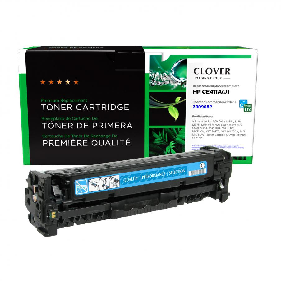 CIG Clover Imaging Remanufactured for HP CE410X(J) 305A CE411A Cyan For use in HP M351 M375 M375NW M451 M451DN M451DW M451NW M475 M475DN Toner Cartridge 3200 Page Yield