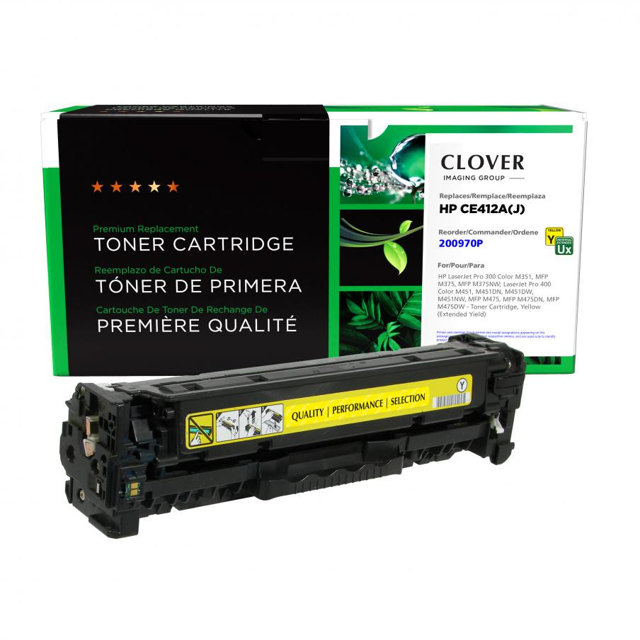 CIG Clover Imaging Remanufactured for HP CE410X(J) 305A CE412A Yellow For use in HP M351 M375 M375NW M451 M451DN M451DW M451NW M475 M475DN Toner Cartridge 3200 Page Yield