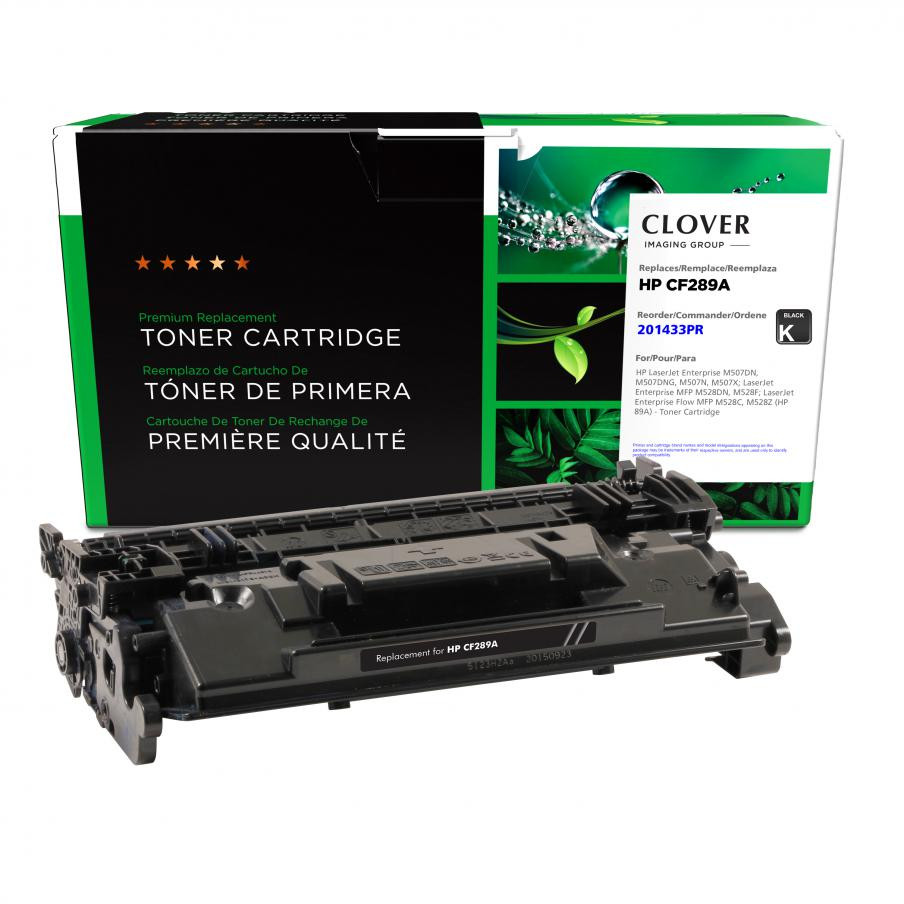 CIG Clover Imaging Remanufactured for HP CF289A NOT FOR MPS USE Does not include toner low messaging Reused OEM Chip For use in HP M507DN M507DNG M507N M507X MFP M528DN M528F M528C M528Z (HP 89A) Toner Cartridge 5000 Page Yield