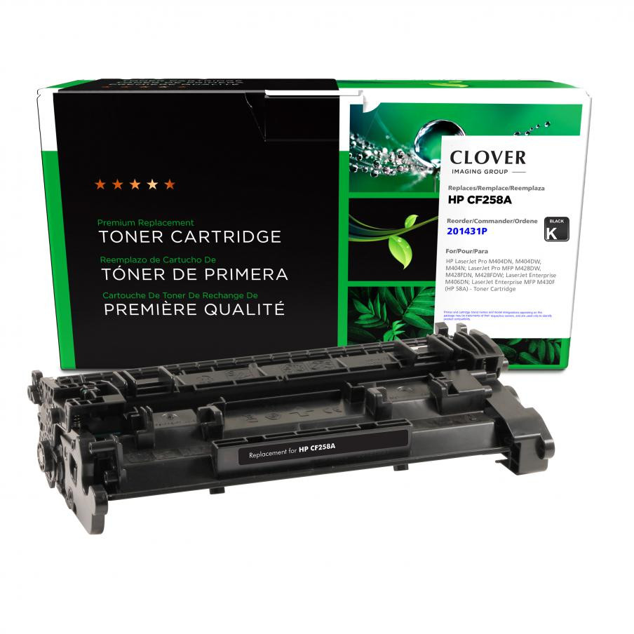 CIG Clover Imaging Remanufactured for HP CF258A M404DN M404DW M404N MFP M428DW M428FDN M428FDW M406DN MFP M430F (HP 58A) Toner Cartridge 3000 Page Yield