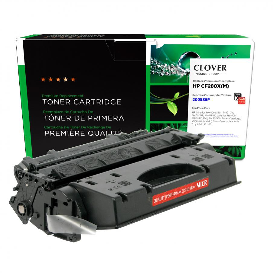 CIG Clover Imaging Remanufactured High Yield MICR Toner Cartridge for HP CF280X, TROY 02-81551-001