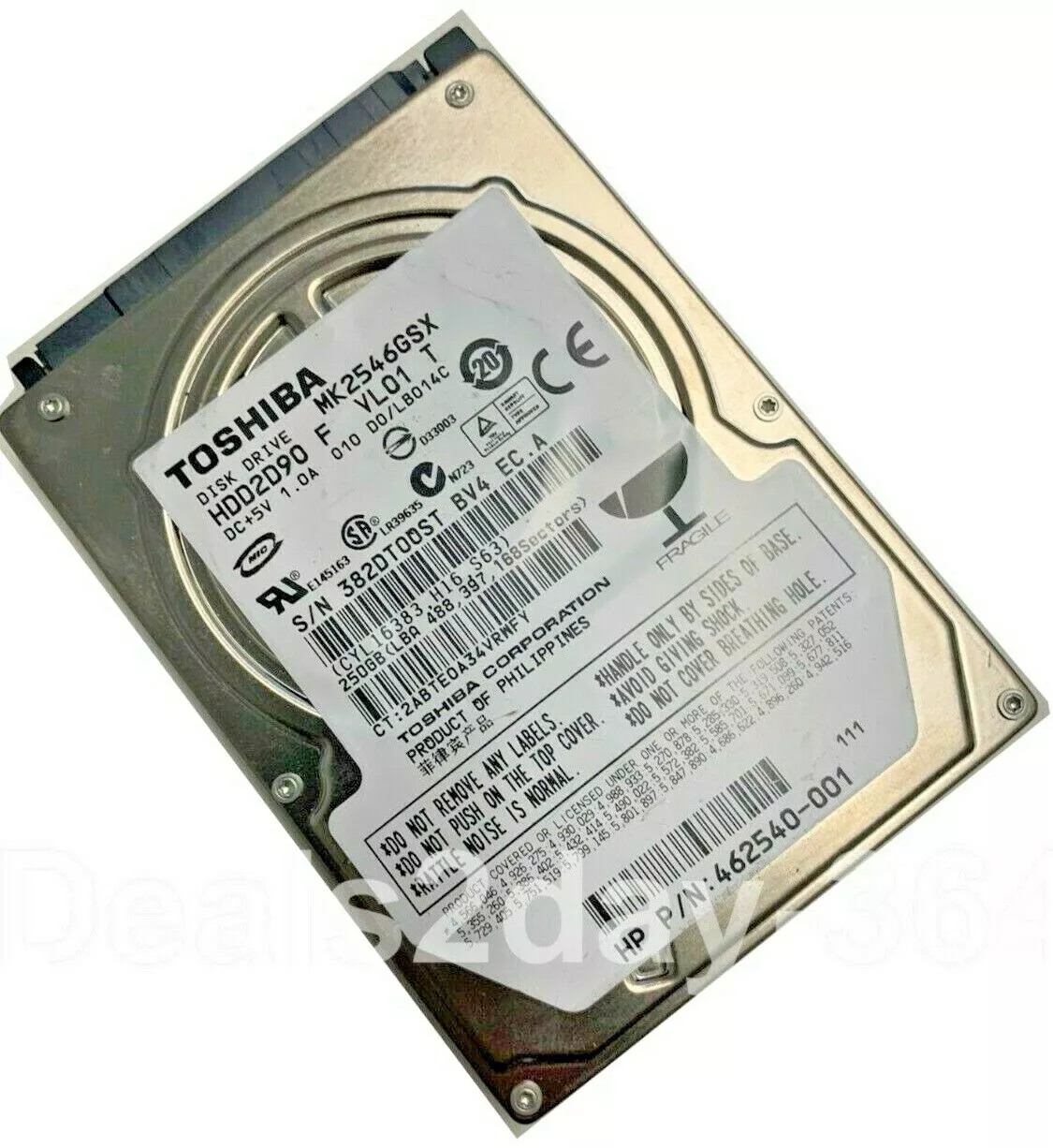 Toshiba 250GB Internal 5400RPM SATA 2.5" Laptop HDD Hard Drive - MK2546GSX