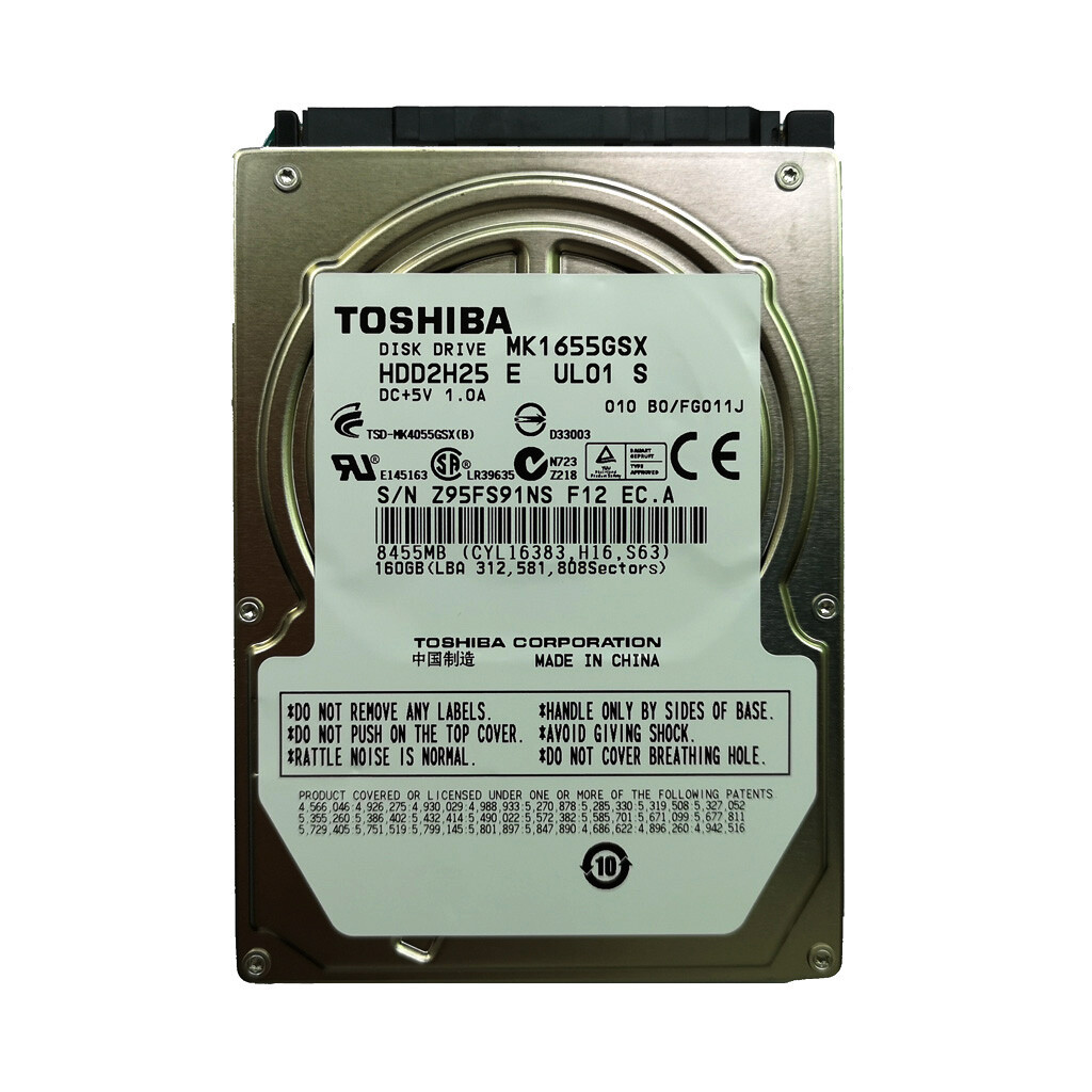 Toshiba 250GB 5.4K 2.5 inch SATA Hard Drive - MK1655GSX