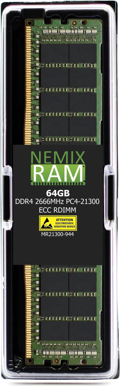 NEMIX RAM 64GB (1X64GB) DDR4 2666MHZ PC4-21300 4Rx4 1.2V CL19 288-PIN ECC RDIMM Registered Server Memory - MEM-DR464L-SL01-ER26-DNA