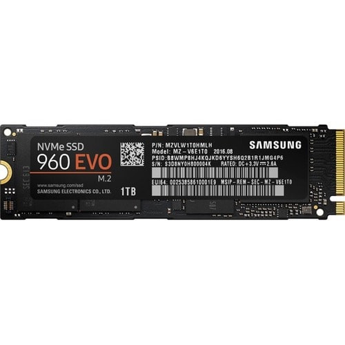 Samsung 960 EVO MZ-V6E1T0BW 1 TB Solid State Drive - M.2 Internal - PCI Express (PCI Express 3.0 x4) - 3200 MB/s Maximum Read Transfer Rate - 256-bit Encryption Standard - MZ-V6E1T0BW