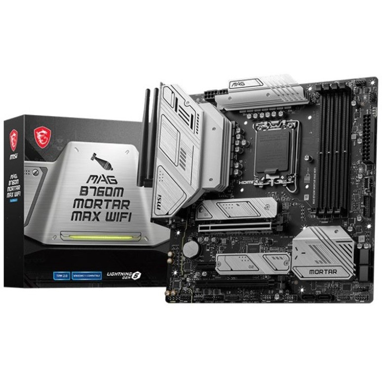 MSI Mag B760M Mortar Wifi Gaming Desktop Motherboard - Intel B760 Chipset - Socket Lga-1700 - Micro Atx - Core, Pentium Gold, Celeron Processor Supported - 192 Gb Ddr5 Sdram Maximum Ram - Dimm, Udimm - 4 X Memory Slots -B760Mmotwifi