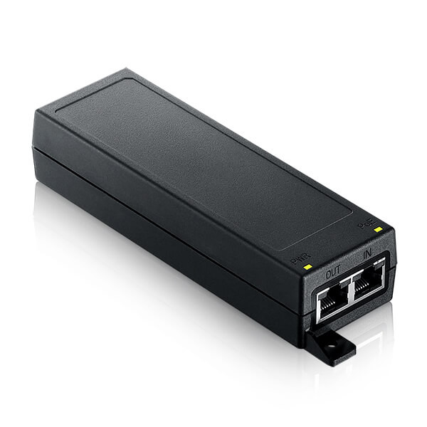 Zyxel 2.5G PoE+ Injector - 230 V AC, 120 V AC Input - 1 x 2.5 Gigabit Ethernet Input Port(s) - 1 x 2.5 Gigabit PoE+ Output Port(s) - 30 W - POE12-30W