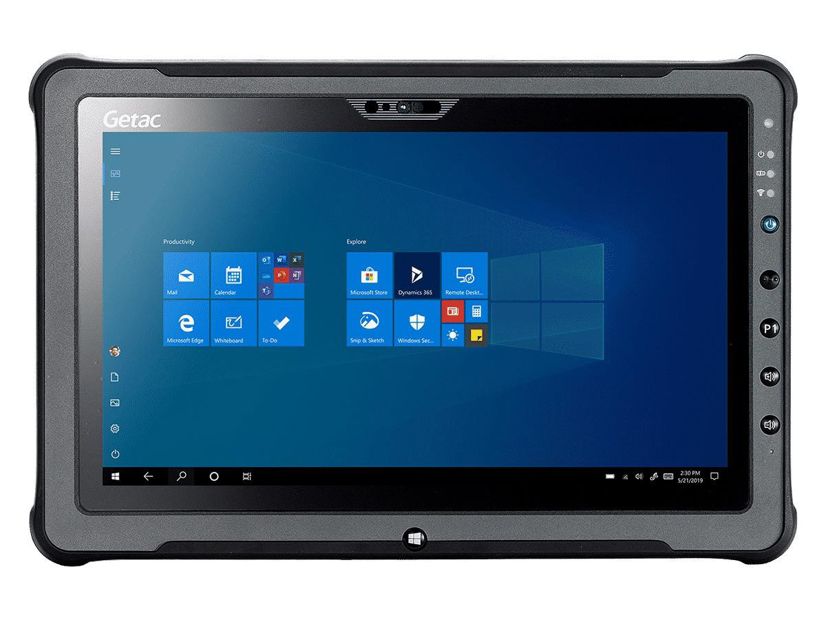 Getac F110 G5- i5-8265U 1.6GHz, Win Hello Webcam, WIN10 Pro x64 with 16GB RAM, 256GB SSD, Sunlight Readable (Full HD LCD+TS+Hard Tip stylus), US Power Cord, Rear Camera, WIFI + BT + GPS+ 4G LTE (EM7511) + Pass-through, Barcode Reader - FL27TDJA1UHX
