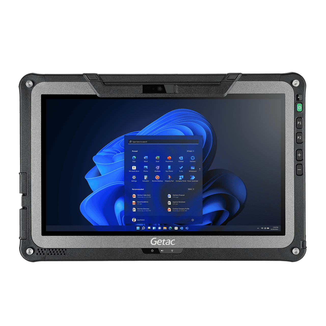 Getac F110 G5-i5-8265U 1.6GHz, 11.6inch W/Webcam, Win10 Pro x64 w/8G+TAA, 256GB SSD, SR (FHD LCD+TS+Hard Tip stylus), Rear Cam, WiFi+BT, Barcode Rdr, SSD Access Door+CAC Rdr, 3YB2BWty - FL21LDJA1DHB