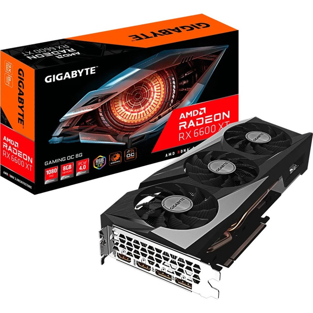 Gigabyte AMD Radeon RX 6600 XT Graphic Card - 8 GB GDDR6 - 2.38 GHz Game Clock - 2.59 GHz Boost Clock - 128 bit Bus Width - PCI Express 4.0 x8 - DisplayPort - HDMI -GV-R66XTGAMING OC-8GD