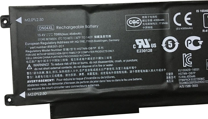 HP Battery - For Notebook - Battery Rechargeable - 4550 mAh - 70 Wh - 856843-855