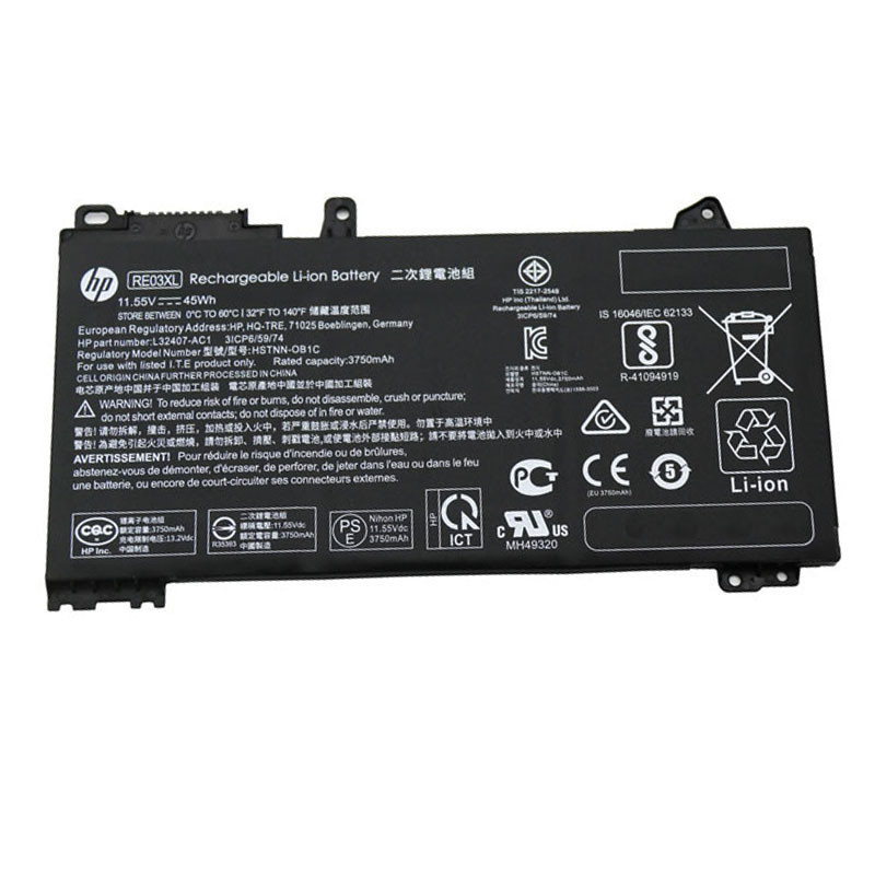 HP Battery - For Notebook - Battery Rechargeable - Proprietary Battery Size - 3920 mAh - 45 Wh - L32656-005