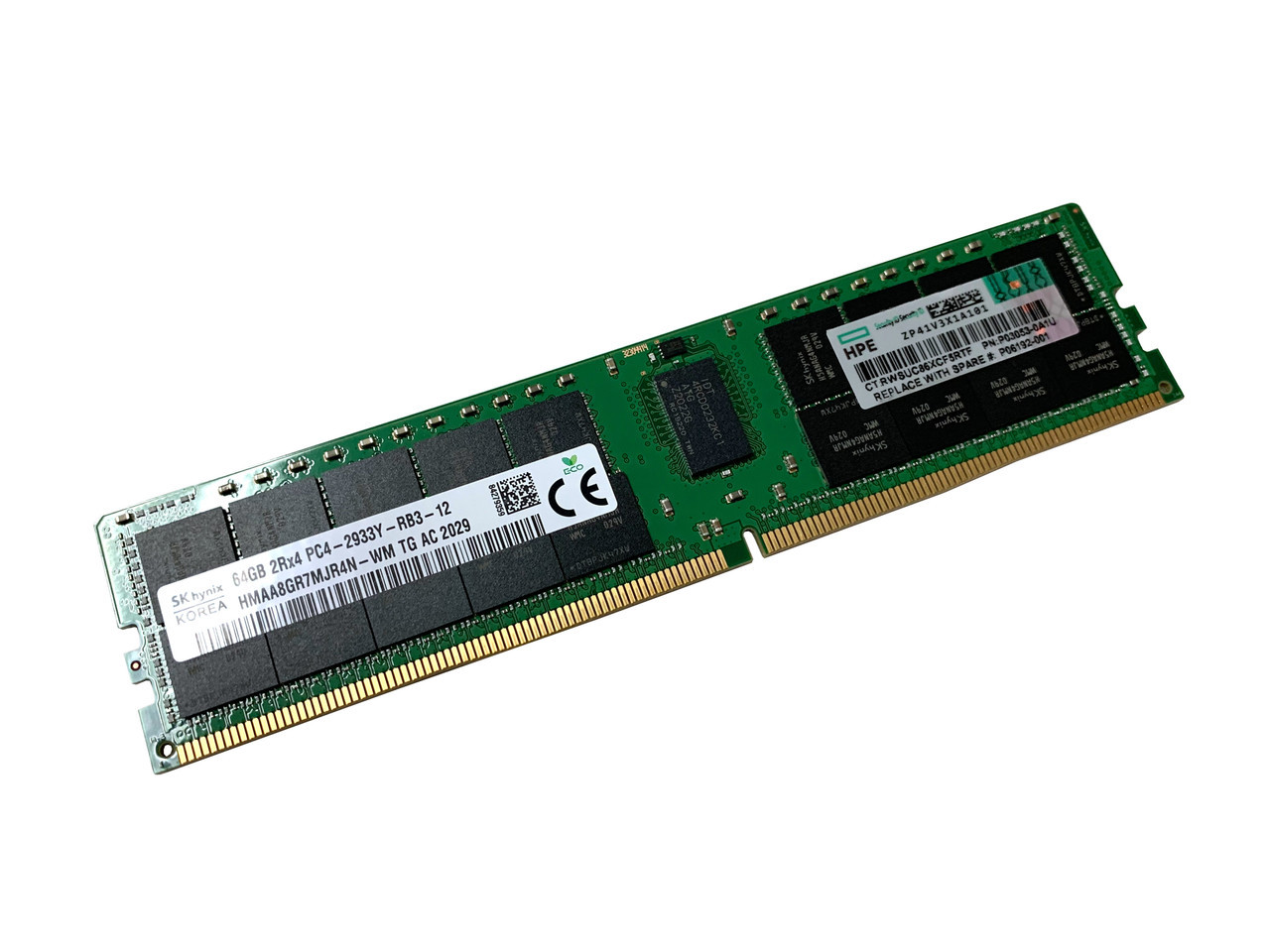 HPE 64GB DDR4 SDRAM Memory Module - For Server - 64 GB (1 x 64GB) - DDR4-2933/PC4-23400 DDR4 SDRAM - 2933 MHz Quad-rank Memory - CL21 - Bulk - 288-pin - DIMM - P52715-001