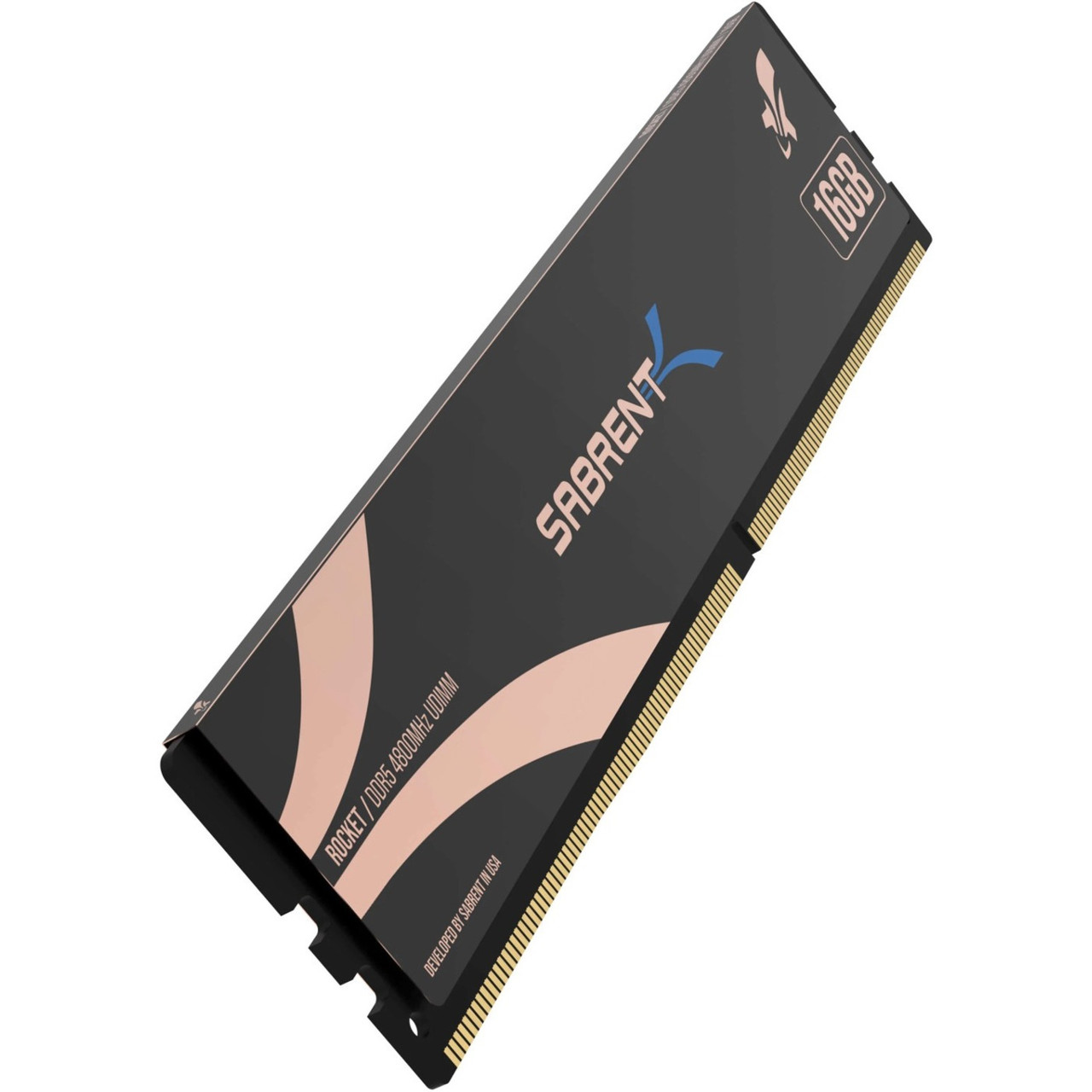 Sabrent Rocket DDR5 16GB U-DIMM 4800MHz Memory Module - For Desktop PC, Motherboard - 16 GB (1 x 16GB) - DDR5-4800/PC5-38400 DDR5 SDRAM - 4800 MHz - ECC - Unbuffered - 288-pin - DIMM - 1 Year Warranty - SB-DR5U-16G