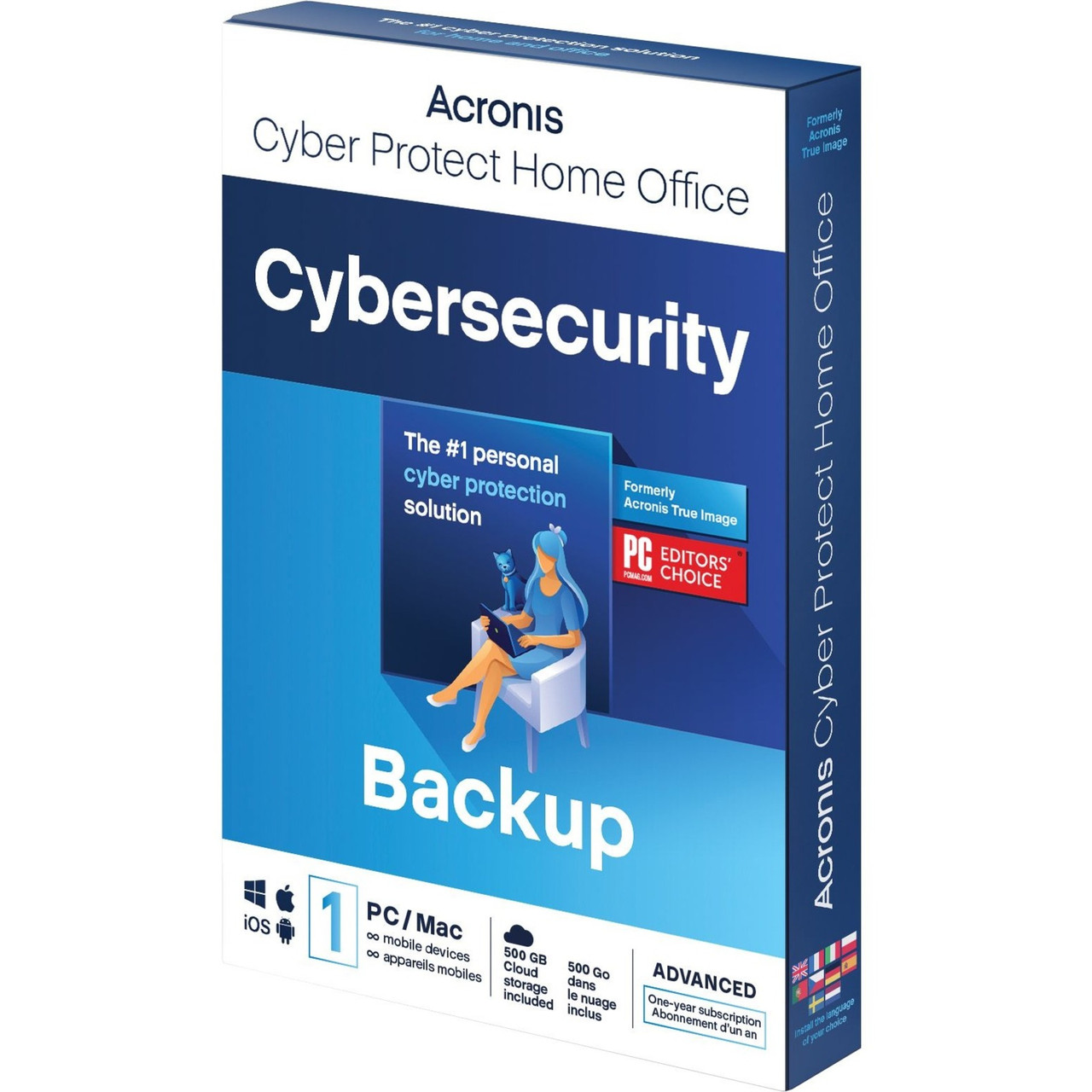 Acronis Cyber Protect Home Office 2022 Advanced - Subscription - 1 Computer, 500 GB Acronis Cloud Storage - 1 Year - HOABA1USS