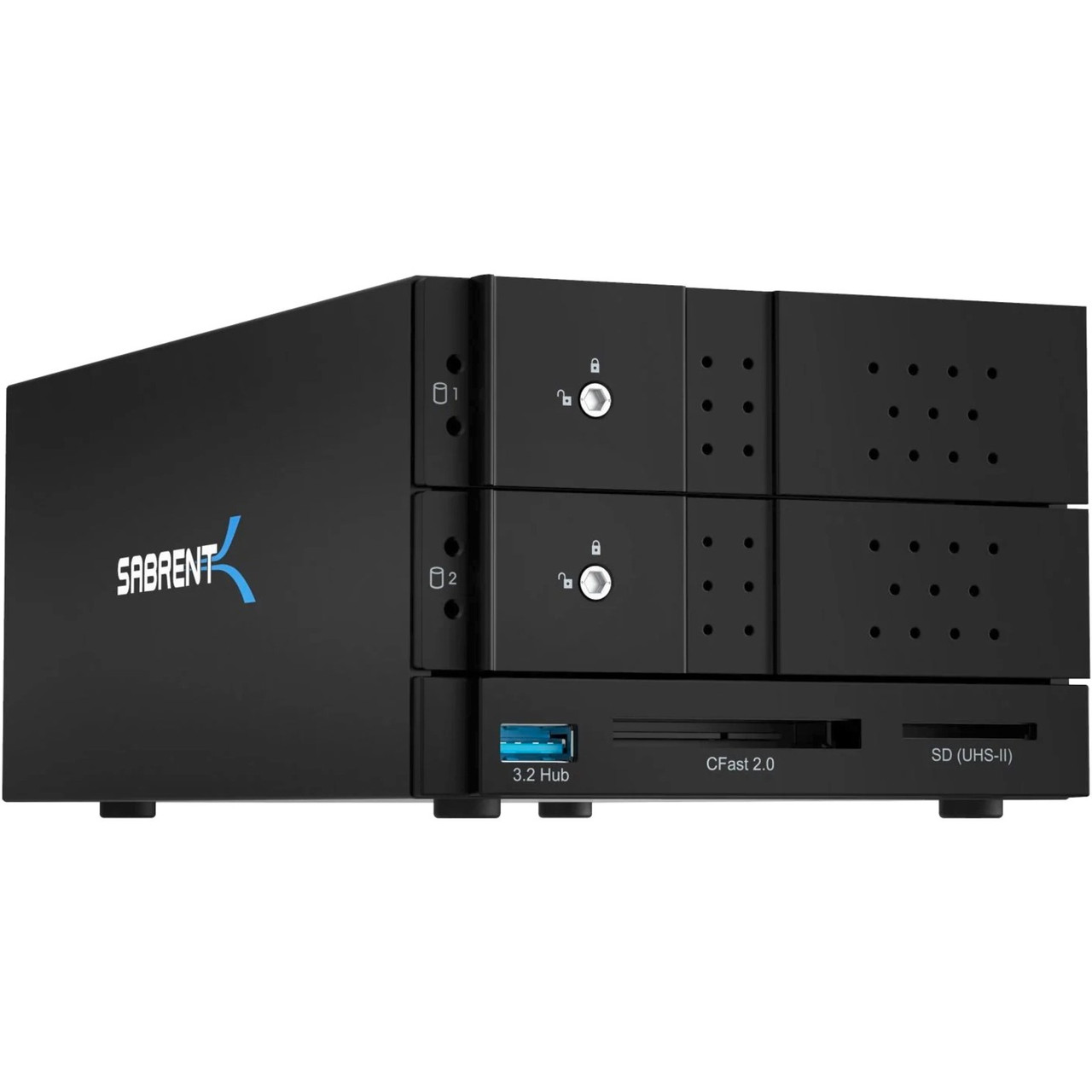 Sabrent USB Type-C To Dual 3.5" SATA and Raid Docking Station - 2 x HDD Supported - 0 x HDD Installed - 2 x SSD Supported - 0 x SSD Installed - Serial ATA/600 Controller - RAID Supported 0, 1, JBOD - 2 x Total Bays - 2 x 2.5"/3.5" Bay - DS-2BCR
