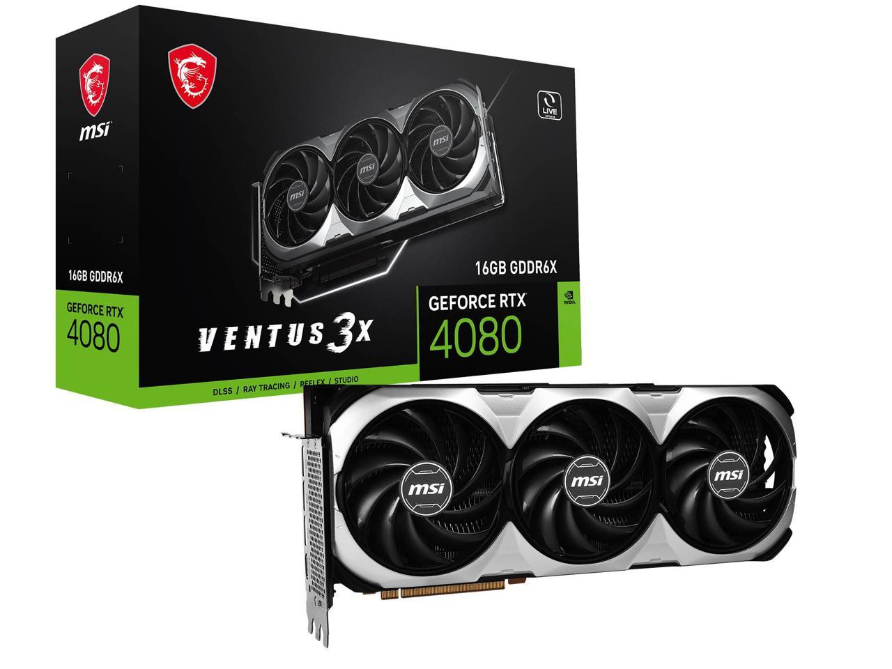 MSI Ventus Geforce Rtx 4080 16Gb Gddr6X Pci Express 4.0 Video Card Rtx 4080 16Gb Ventus 3X - VENTUS-3X