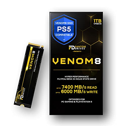 Micronet Fantom Drives Venom8 VM8X10 1 TB Solid State Drive - M.2 2280 Internal - PCI Express NVMe (PCI Express NVMe 4.0 x4) - VM8X10