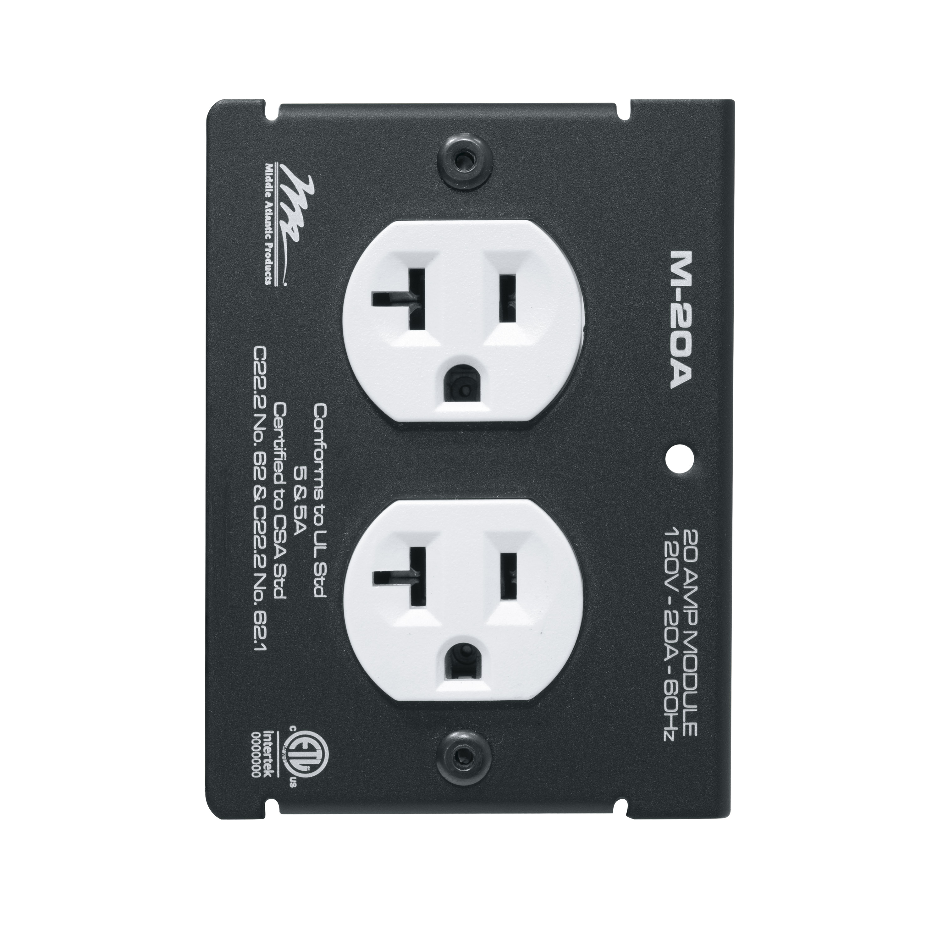 Middle Atlantic 4 MPR 20A DUPLEX MODULE - M-20A