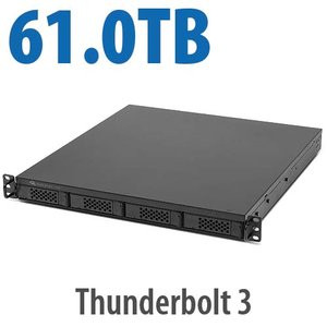 OWC 61.0TB (1x1.0TB NVMe + 3x20.0TB HDD) Flex 1U4 4-Bay Rackmount Thunderbolt Storage, Docking & PCIe Expansion Solution - OWCTB3F1UOWCTB3F1U1N0611N061
