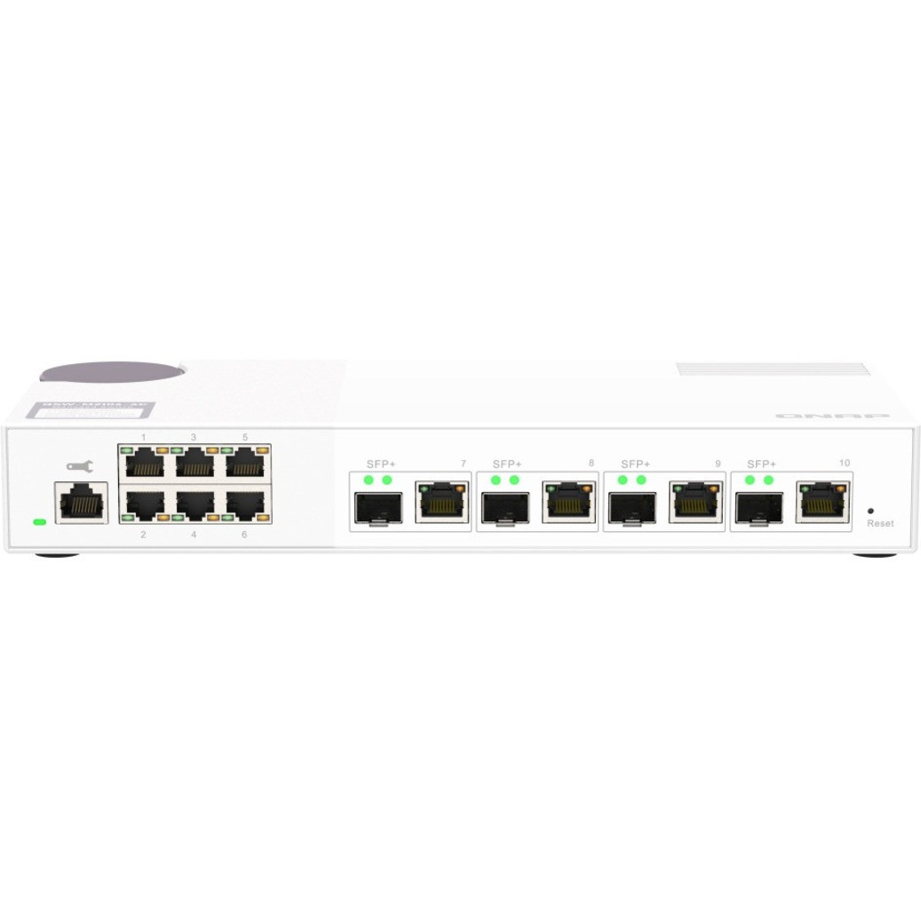 Qnap 10GbE and 2.5GbE Layer 2 Web Managed Switch For SMB Network Deployment - 6 Ports - Manageable - 10 Gigabit Ethernet, 2.5 Gigabit Ethernet - 10GBase-T, 10GBase-X, 2.5GBase-T - 2 Layer Supported - QSW-M2106-4C-US