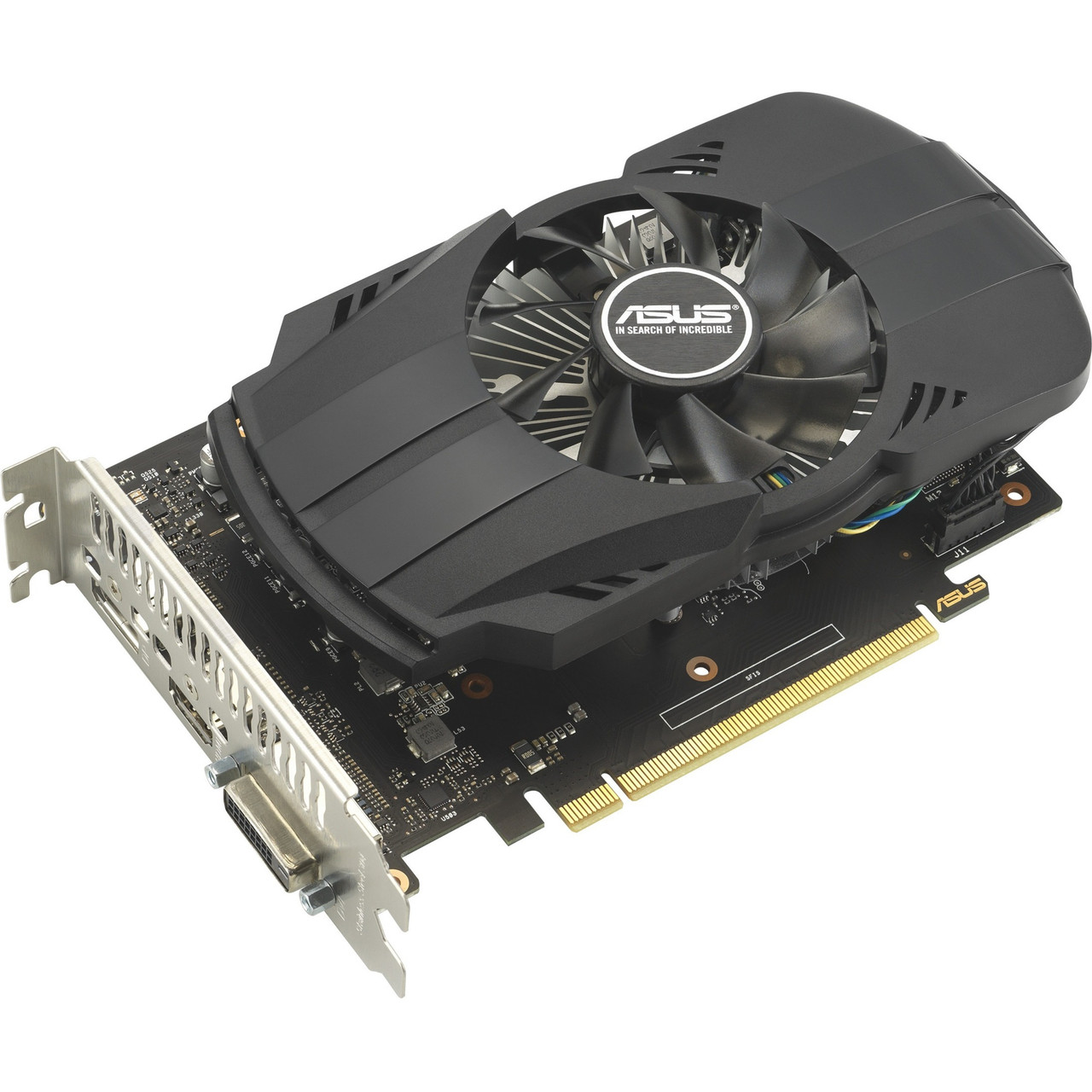 Asus NVIDIA GeForce GTX 1650 Graphic Card - 4 GB GDDR6 - 7680 x 4320 - 1.64 GHz Boost Clock - 128 bit Bus Width - PCI Express 3.0 - DisplayPort - 1 x DisplayPort - HDMI - DVI - PH-GTX1650-O4GD6-P-EVO