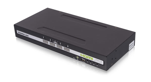 IOGEAR HDMI Single View Secure KVM - 4 Computer(s) - 1 Local User(s) - 3840 x 2160 - 11 x USB - 5 x HDMI - Desktop, Rack-mountable - TAA Compliant - GCS1314TAA4C