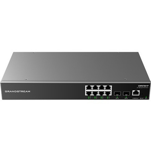 Grandstream Enterprise Layer 2+ Managed Network Switch - 8 Ports - Manageable - Gigabit Ethernet - 1000Base-T, 1000Base-X - 2 Layer Supported - GWN7801