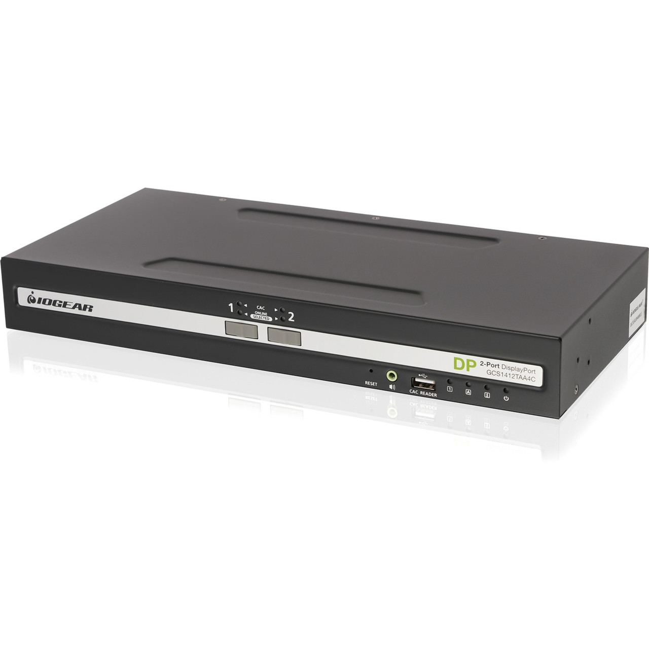 IOGEAR 2-Port Single View DisplayPort KVM Switch w/Audio and CAC support - 2 Computer(s) - 1 Local User(s) - 3840 x 2160 - 50 Hz, 60 Hz - 1 x Network (RJ-45) - 7 x USB - 3 x DisplayPort - TAA Compliant - GCS1412TAA4C IOGEAR 2-Port Single View DisplayPort KVM Switch w/Audio and CAC support - 2 Computer(s) - 1 Local User(s) - 3840 x 2160 - 50 Hz, 60 Hz - 1 x Network (RJ-45) - 7 x USB - 3 x DisplayPort - TAA Compliant - GCS1412TAA4C