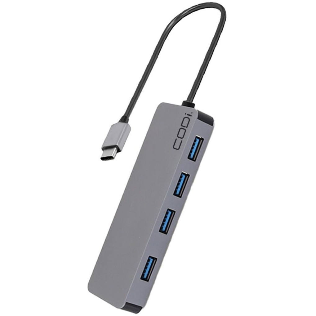 CODi 5-in-1 Multi-Port Hub - USB Type C - External - 4 USB Port(s) - 4 USB 3.0 Port(s) - A01065