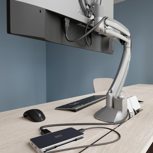 Chief Kontour K1D Dynamic Single Monitor Arm Desk Mount - Adjustable Arm - For 10-38 inch Displays - Silver - Height Adjustable - 1 Display(s) Supported - 10" to 30" Screen Support - K1D120S