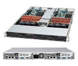Supermicro 1U Server SYS-6015TC-10GB Barebone 780W Power supply Dual LGA771 2 Hot-swap 3.5‘’ drive bays LP expansions ATI ES1000 controller with 32 MB Dual Gigabit Ethernet IPMI2.0