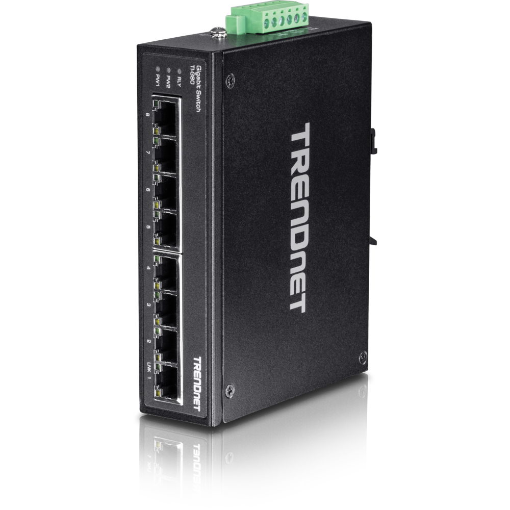 Trendnet 8-Port Hardened Industrial Gigabit Switch, Limited Lifetime Warranty - TI-G80